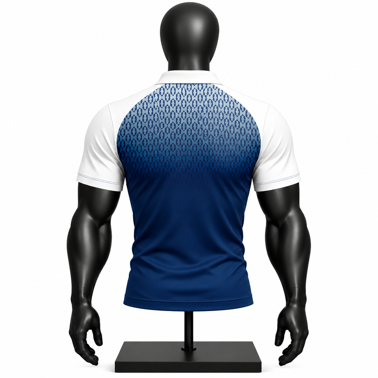 Custom Sublimated Geometric Polo Shirt – Blue Gradient Teamwear Athletic Polo - Image 2