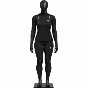 women's half zip top and leggings set black size chart