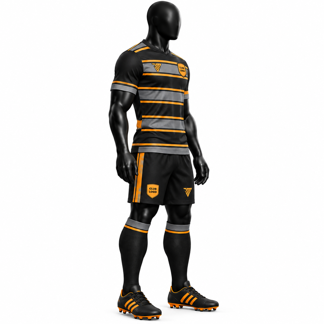 Black Orange Rugby Uniform - Image 3