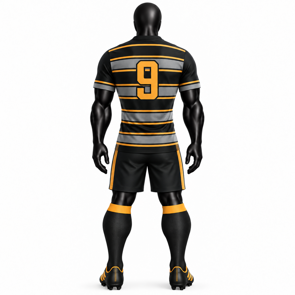 Black Orange Rugby Uniform - Image 2
