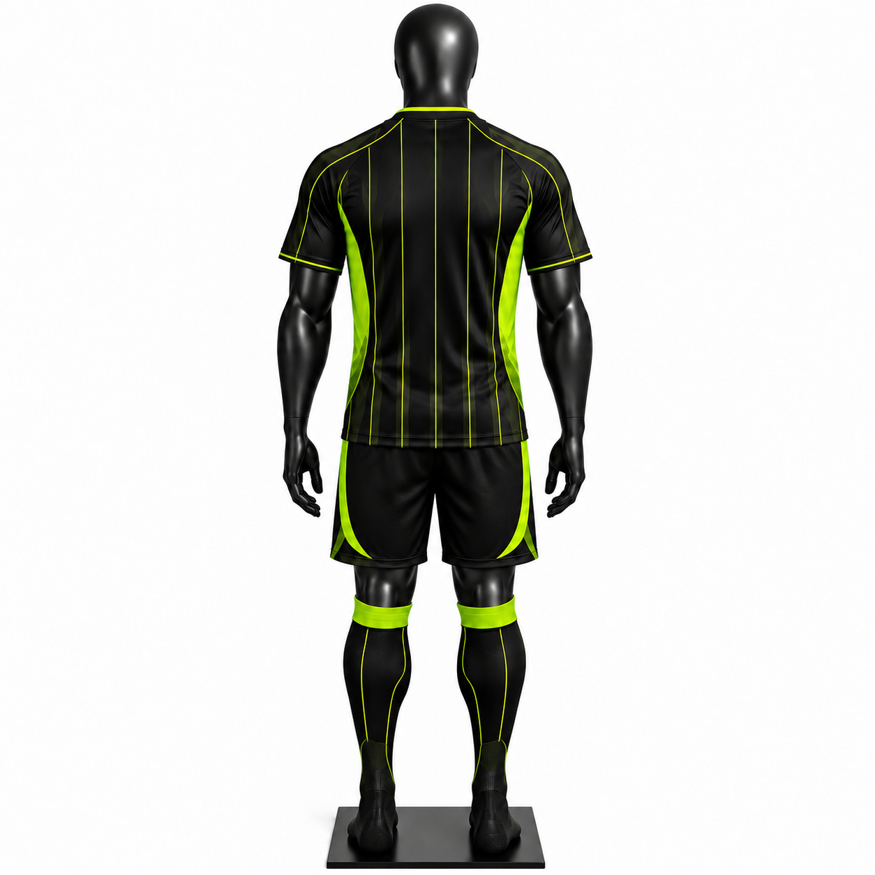 Black Neon Green Football Kit | Custom Soccer Team Jersey Shorts & Socks | Personalized Football Teamwear Manufacturer - Image 2
