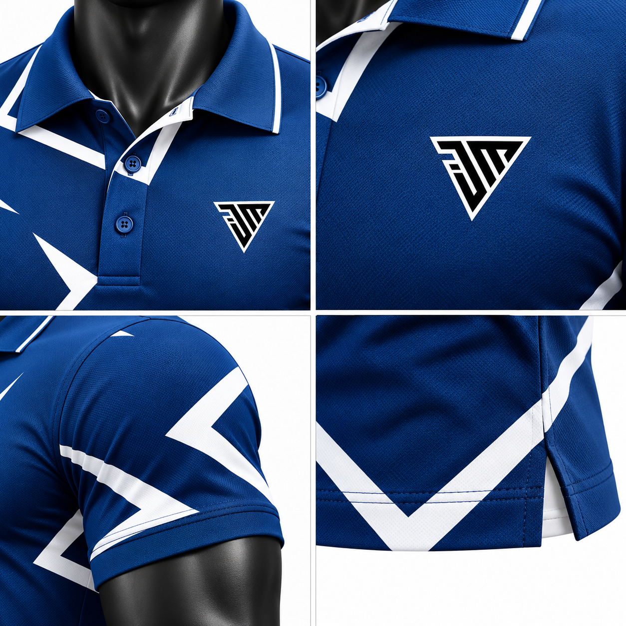 Custom Geometric Team Polo Shirt – Sublimated Athletic Sportswear Polo - Image 4