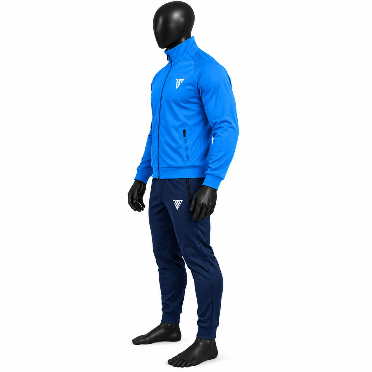 Men's Blue Athletic Tracksuit – Sky Blue & Navy Two-Tone Warmup Set - Image 3