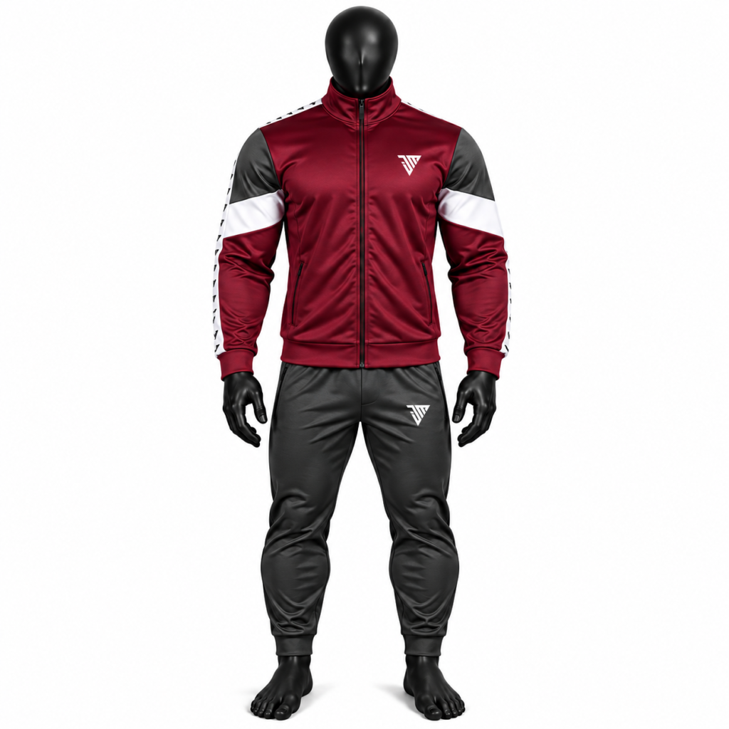 Men's Maroon Athletic Tracksuit