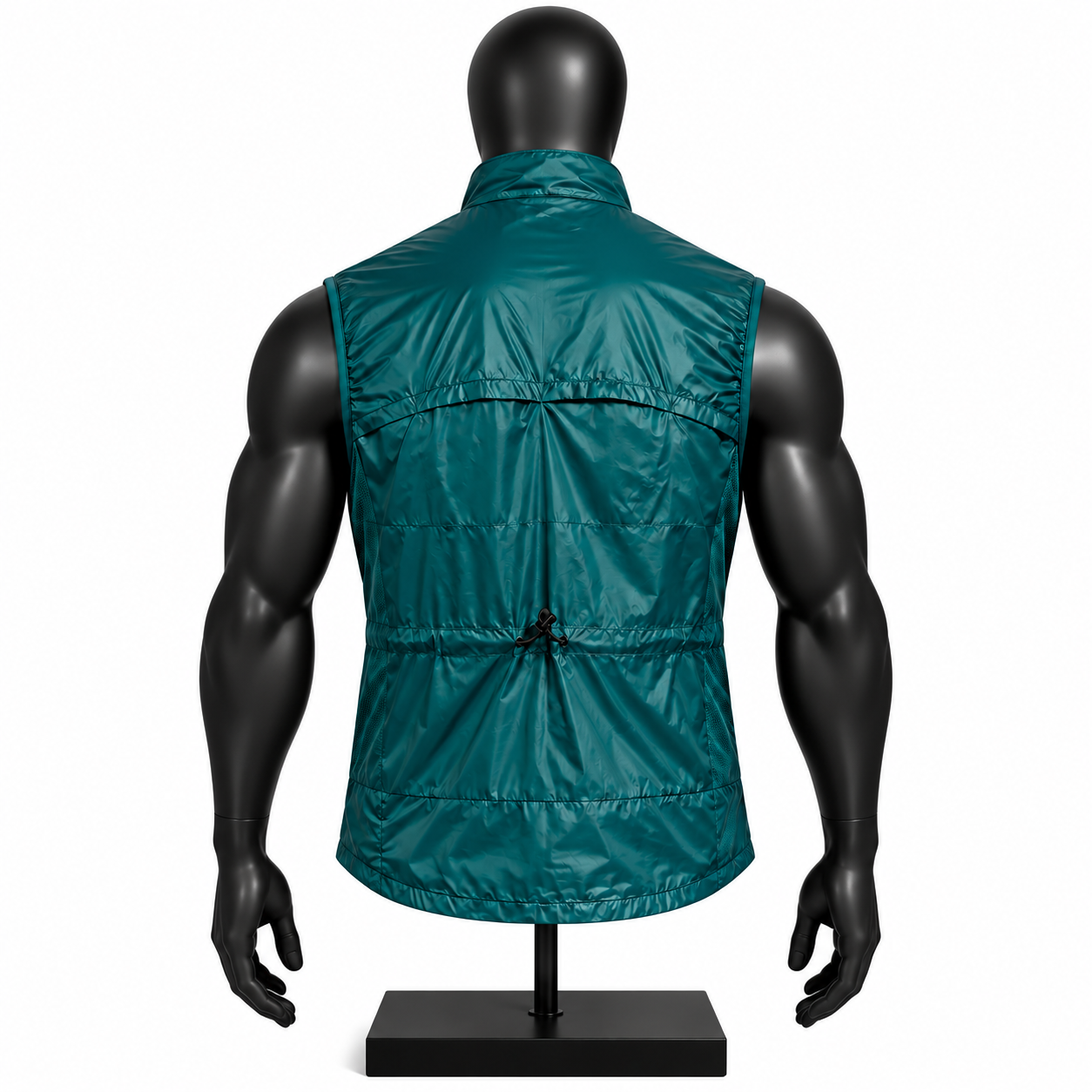 Men's Teal Athletic Vest – Quilted Running Windbreaker Gilet - Image 2