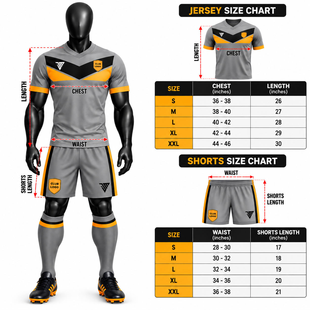 Custom Grey and Orange Rugby Uniform with Jersey Shorts and Socks - Image 5