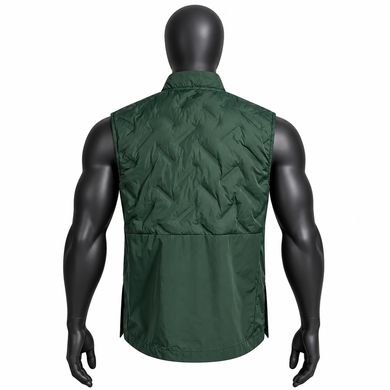 Men's Green Athletic Vest – Quilted Running Windbreaker Gilet - Image 2