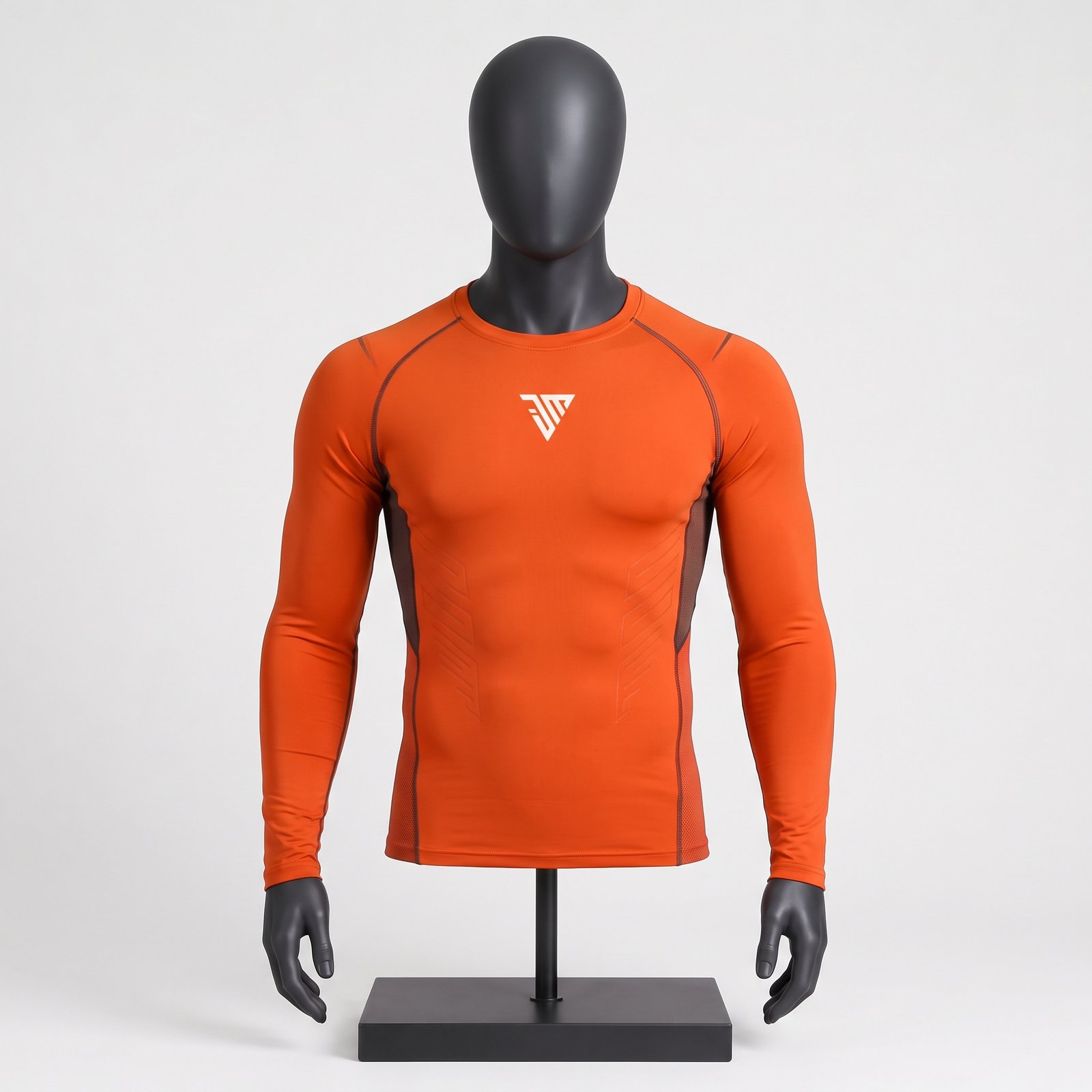 Men's Orange Compression Workout Shirt