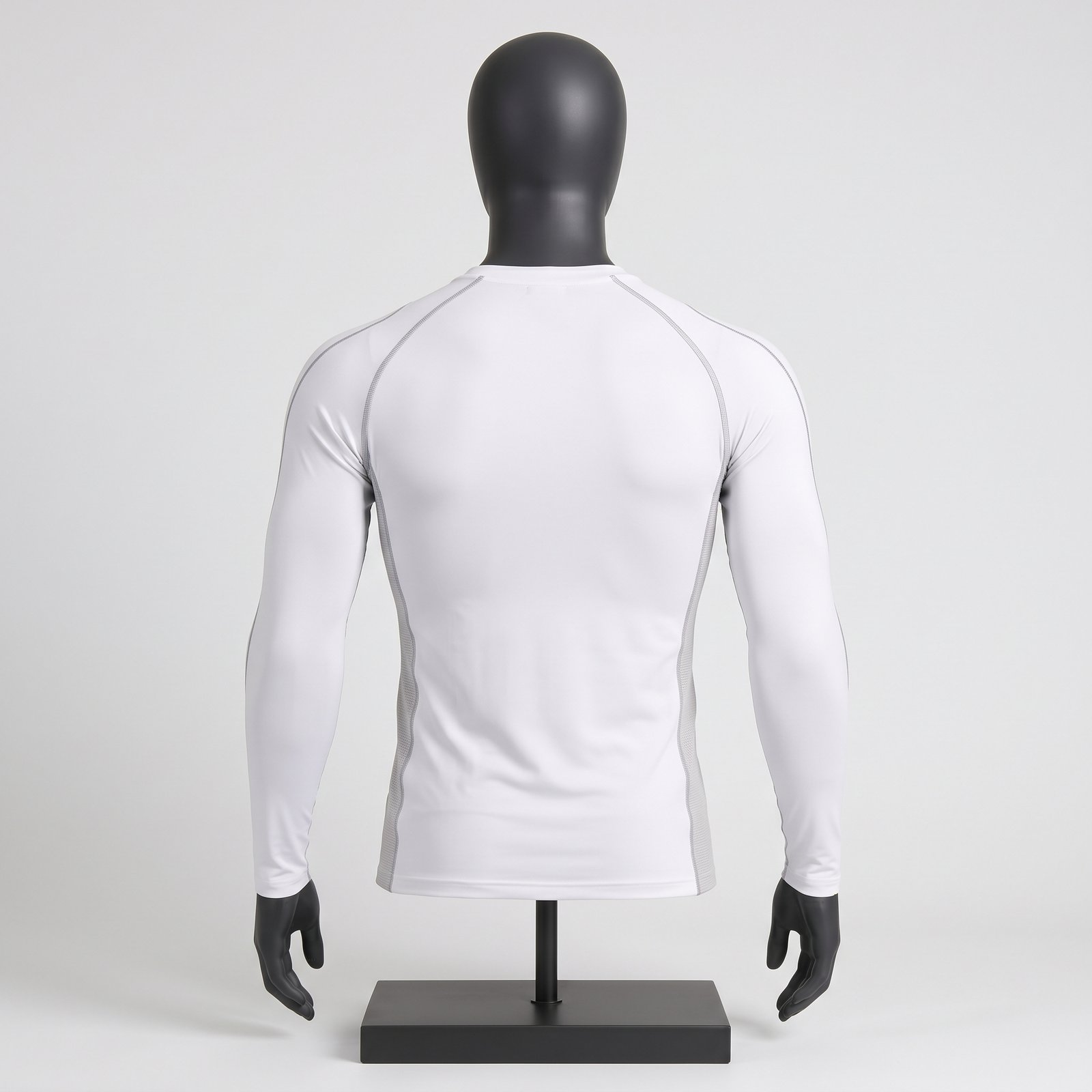 Men's White Long Sleeve Compression Top – Athletic Training Gym Baselayer - Image 2