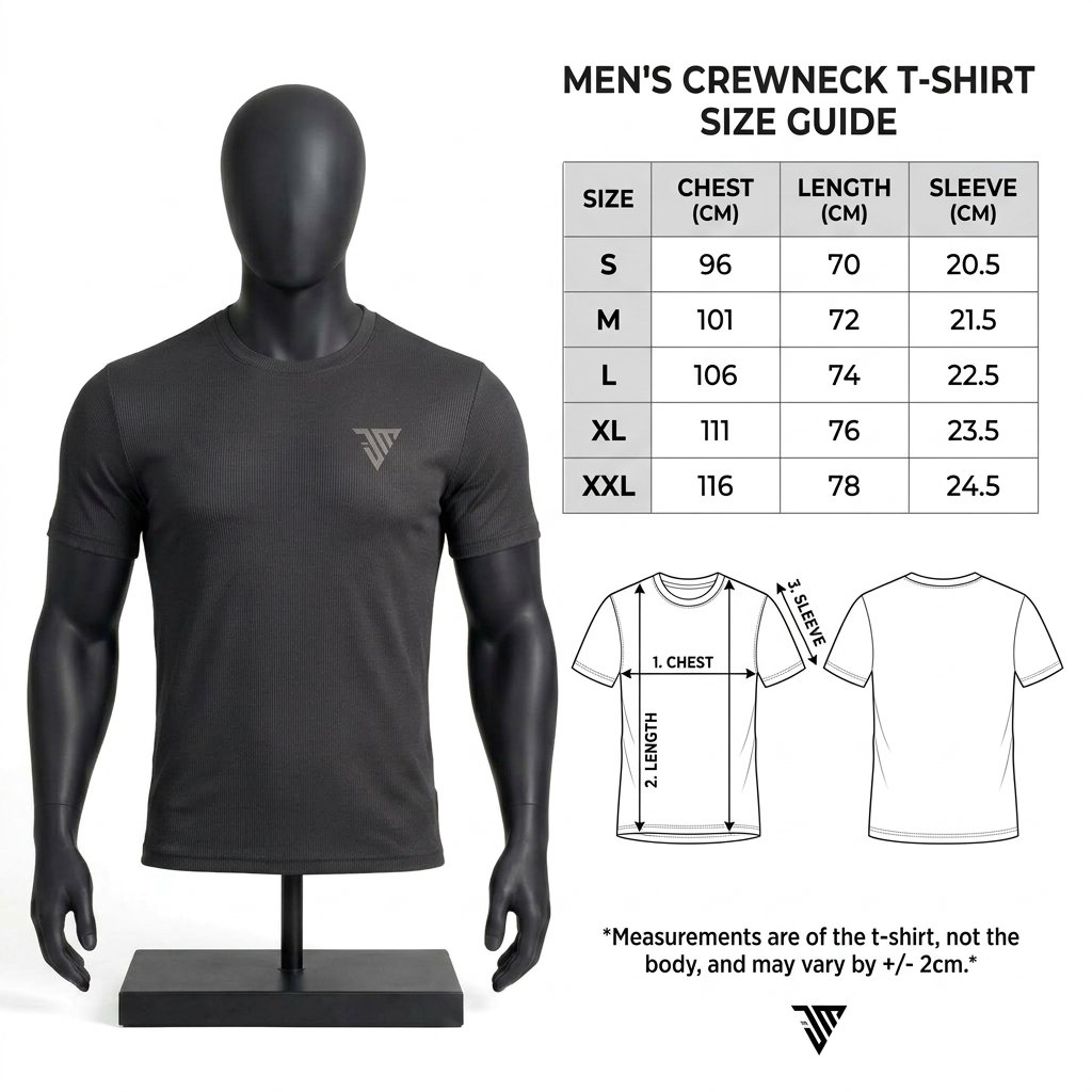 Men's Black Ribbed T-Shirt – Custom Crew Neck Textured Tee - Image 5