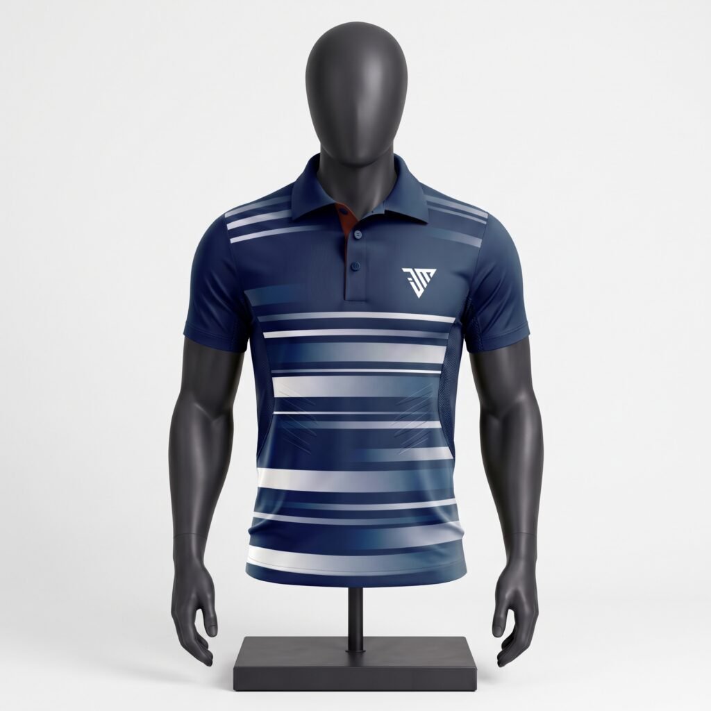 Custom Striped Athletic Polo Shirt