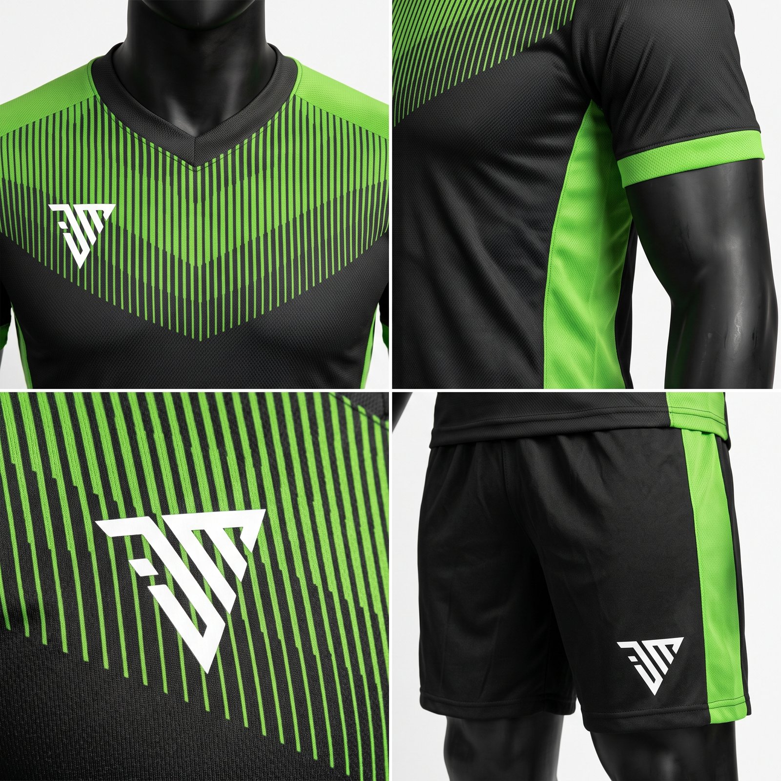 Black Lime Green Football Kit - Image 4