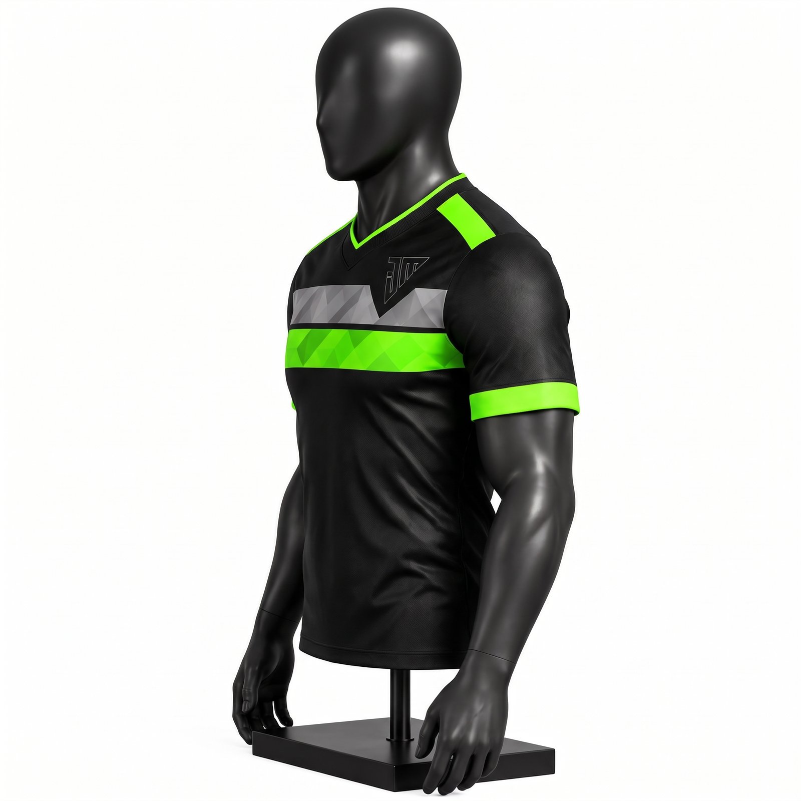 Custom Black Green Football Jersey | Personalized Soccer Team Jersey with Name & Number - Image 3
