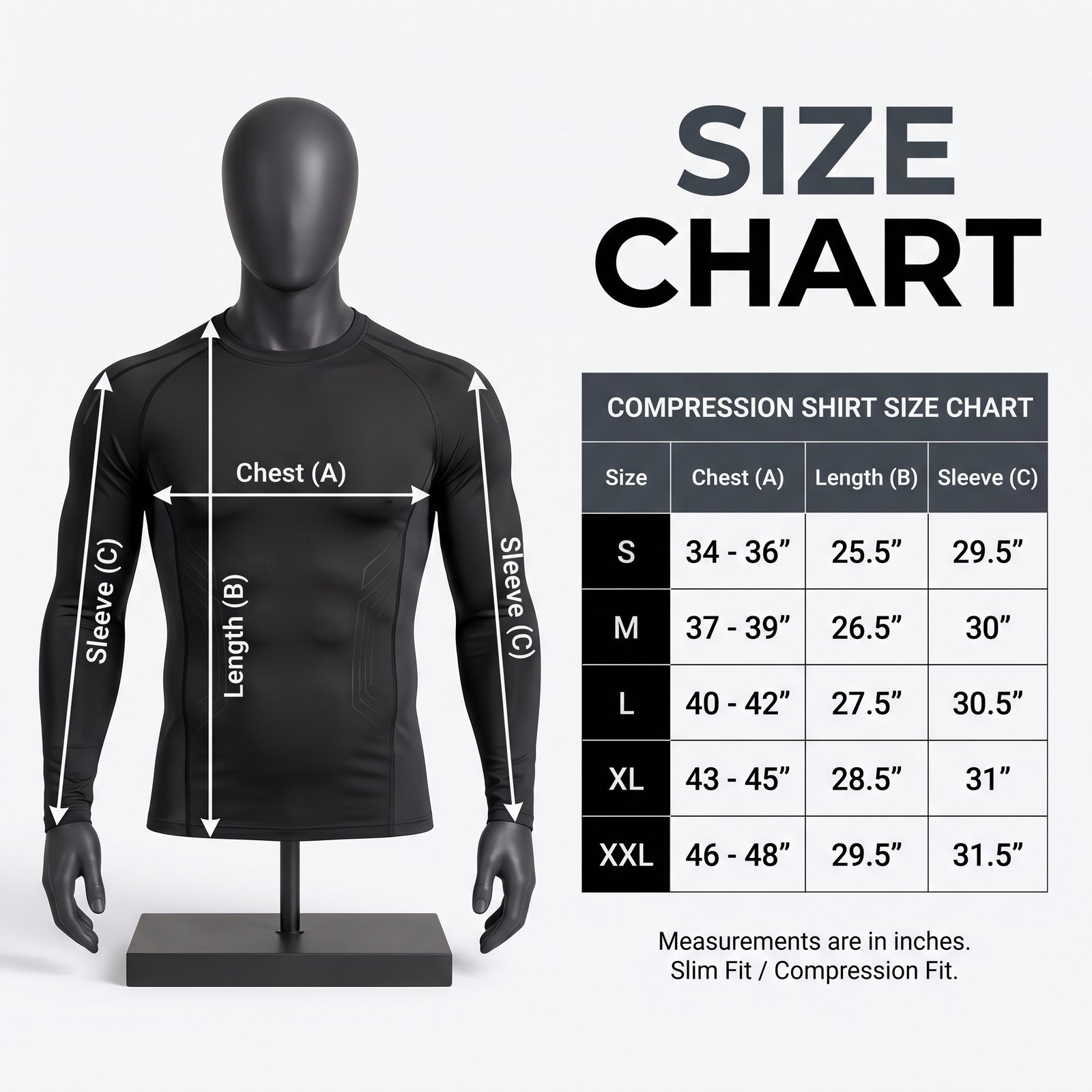 Men's Black Long Sleeve Compression Top – Thermal Athletic Gym Rash Guard - Image 5