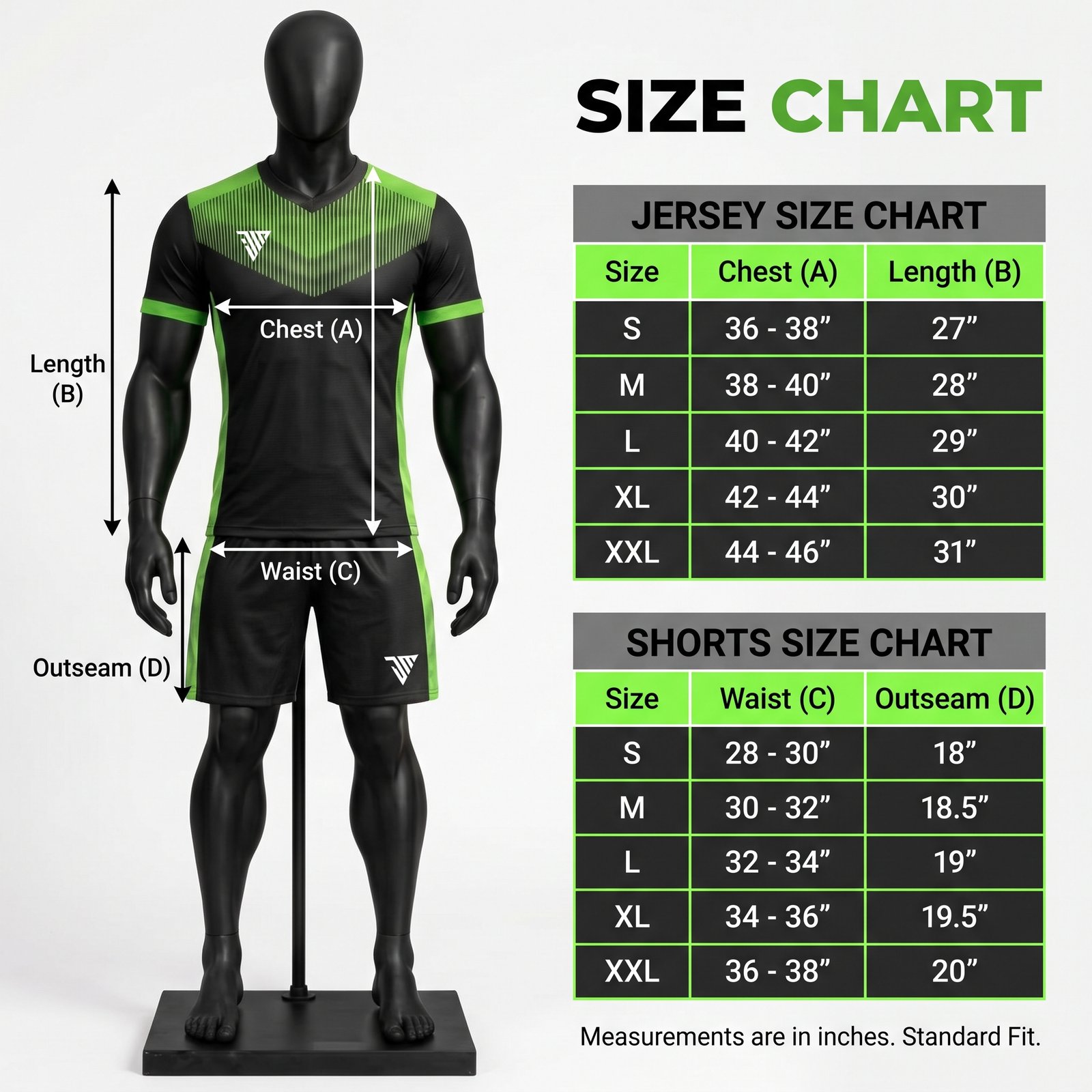 Black Lime Green Football Kit - Image 5