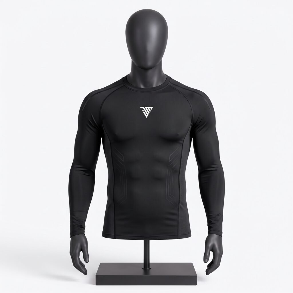 Men's Black Long Sleeve Compression Top