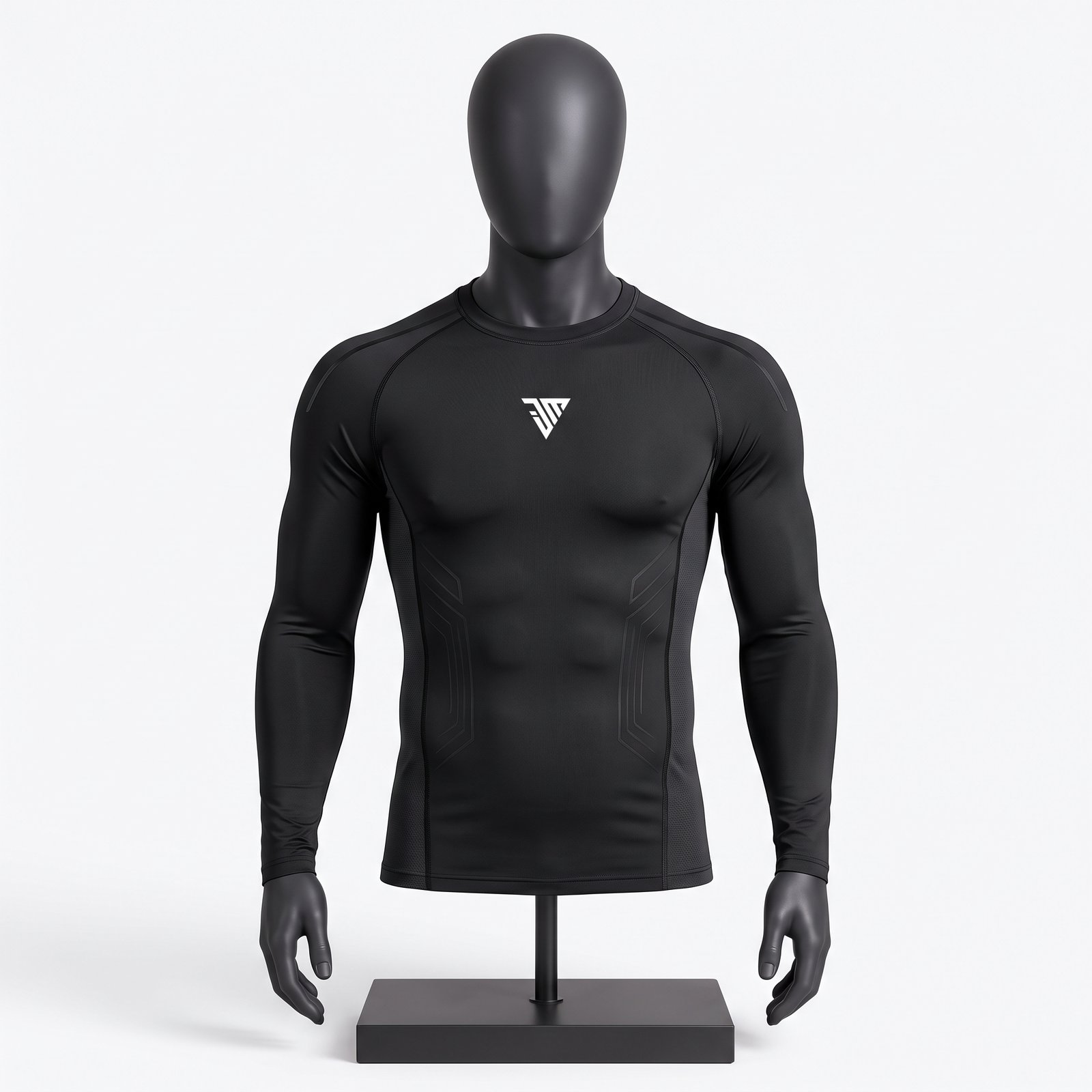Men's Black Long Sleeve Compression Top