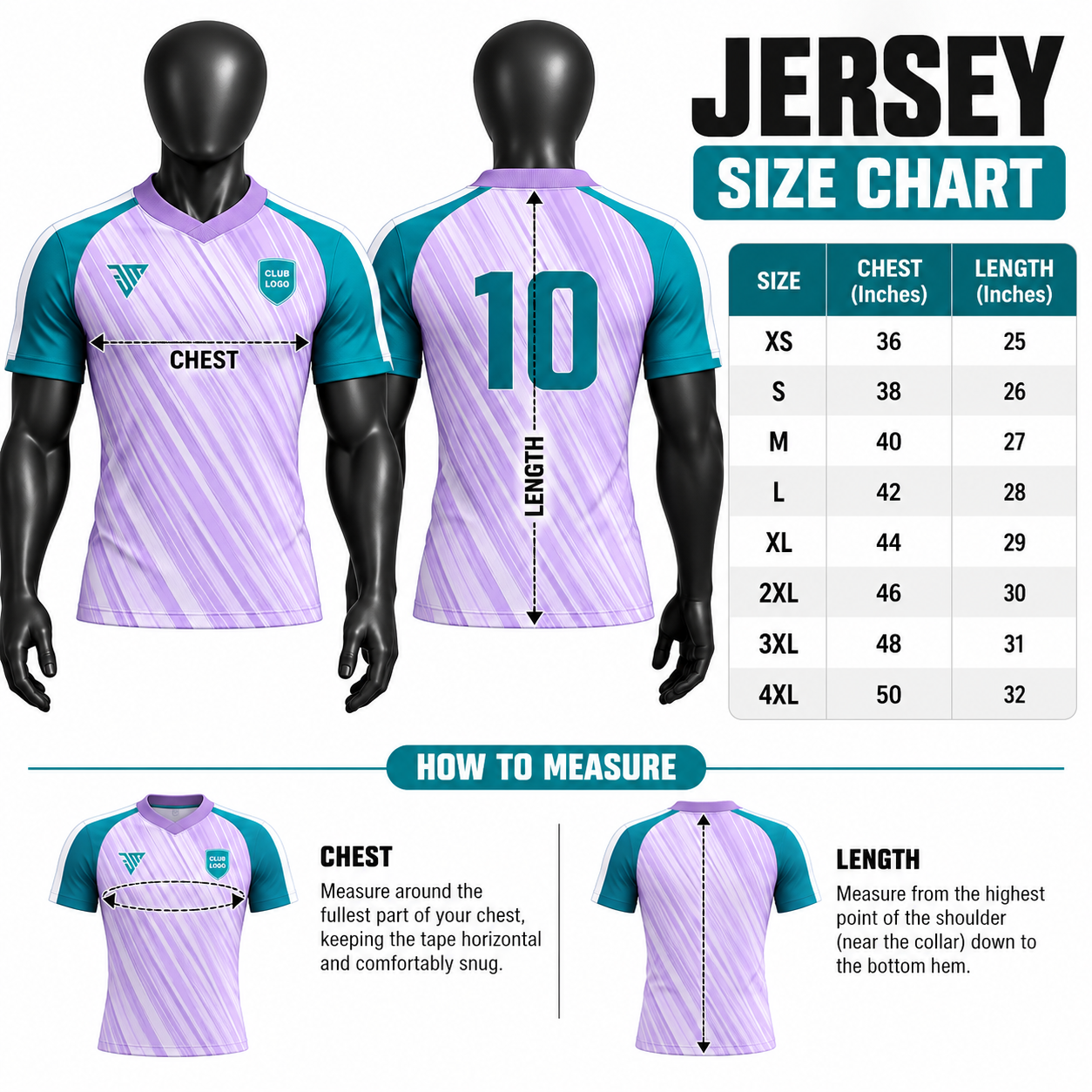 Custom Lavender and Teal Soccer Jersey - Image 5
