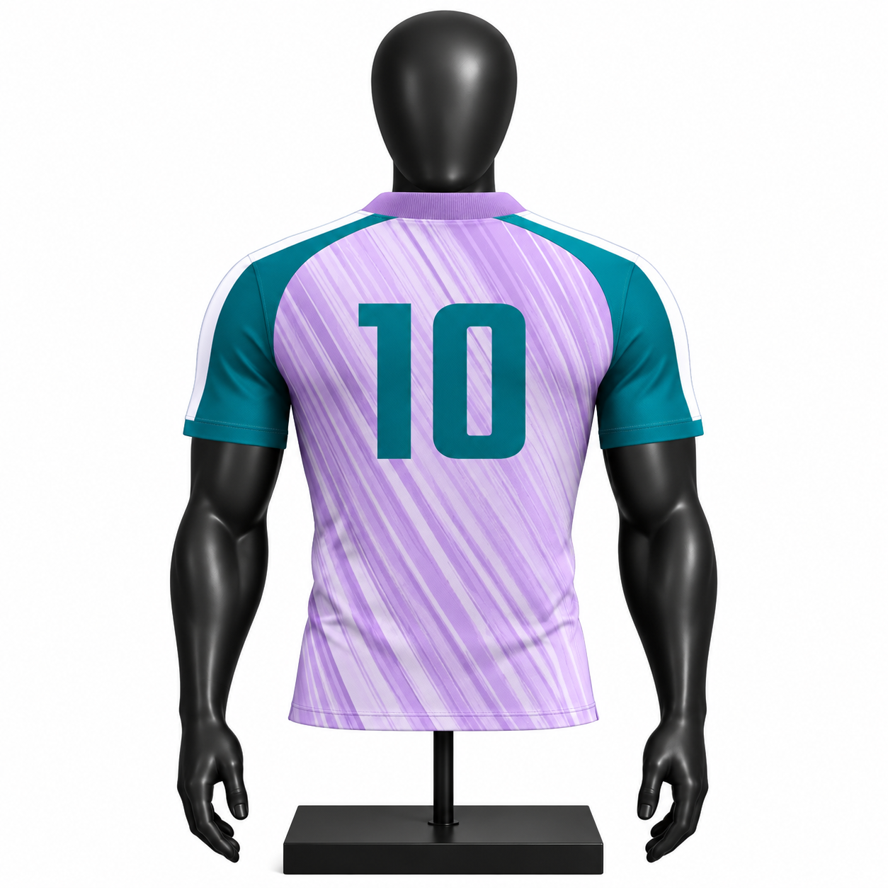 Custom Lavender and Teal Soccer Jersey - Image 2