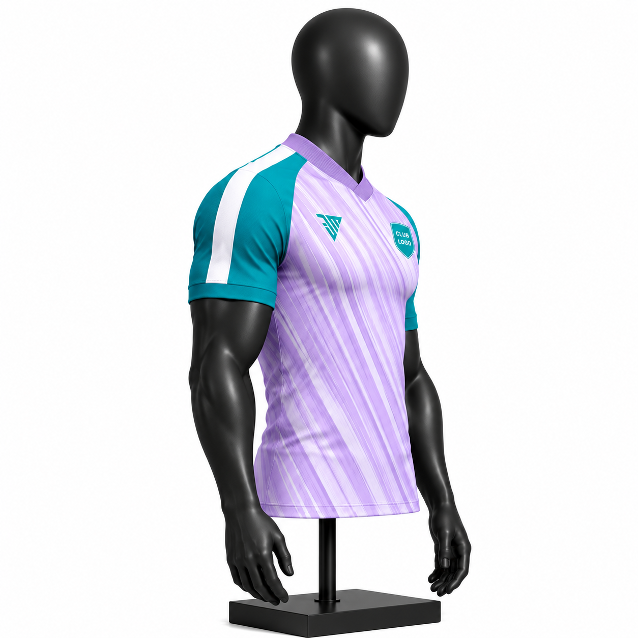 Custom Lavender and Teal Soccer Jersey - Image 3