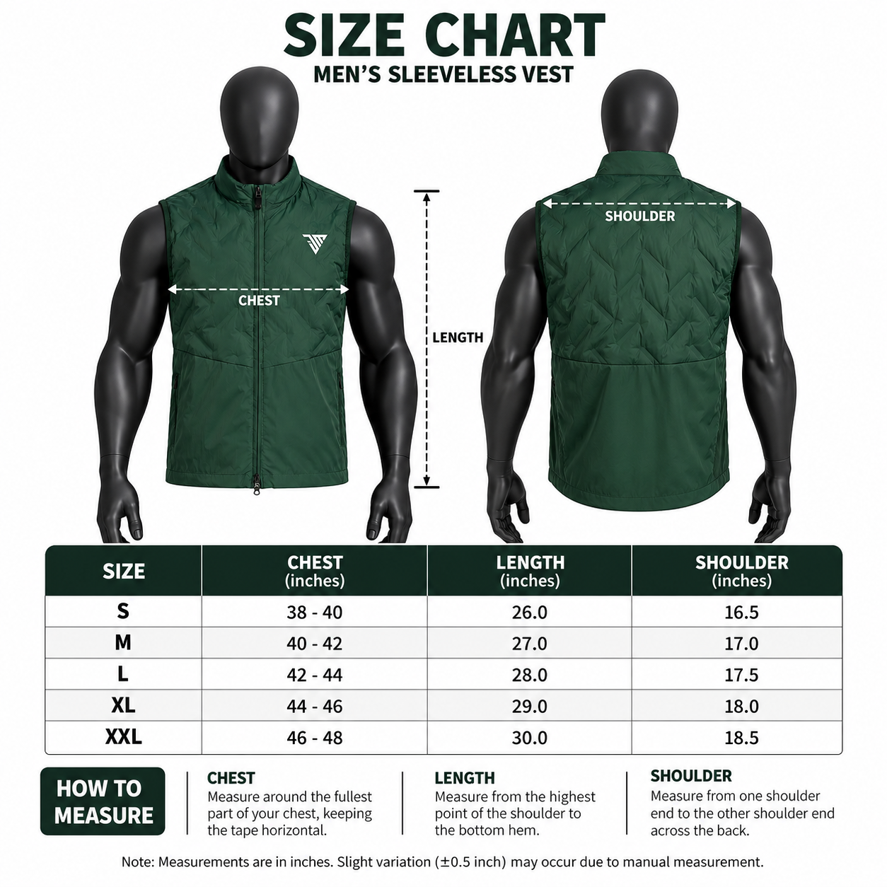 Men's Green Athletic Vest – Quilted Running Windbreaker Gilet - Image 5