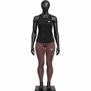 women's tank top and leggings set black mauve size chart XS to XXL