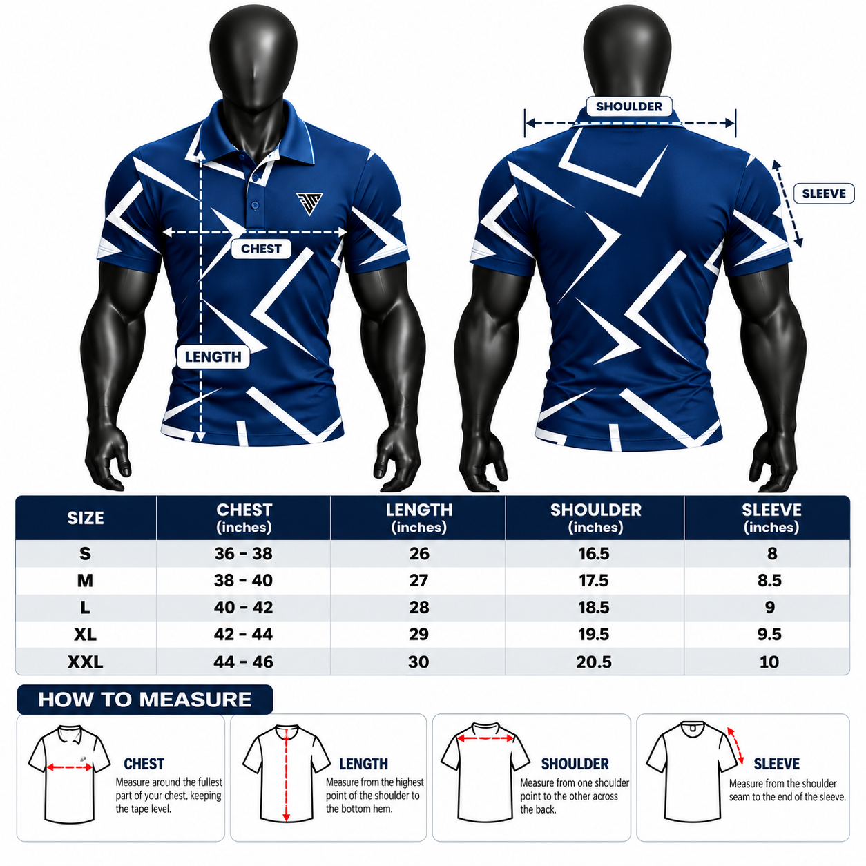 Custom Geometric Team Polo Shirt – Sublimated Athletic Sportswear Polo - Image 5