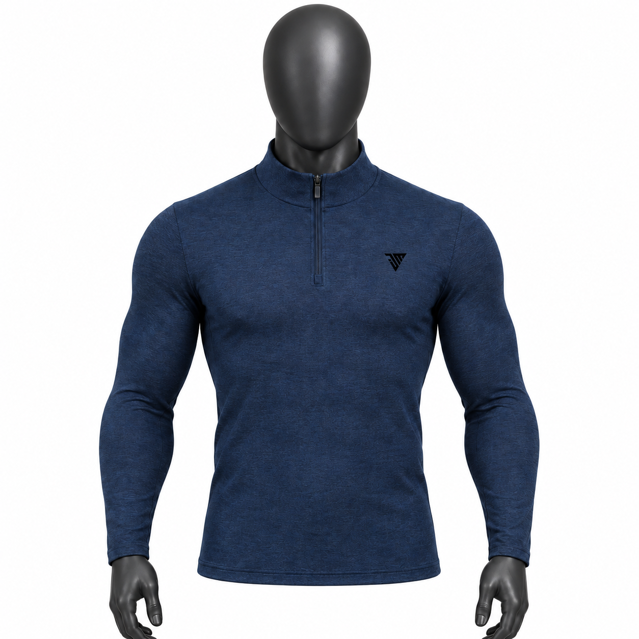 Men's quarter zip pullover navy athletic sportswear front view