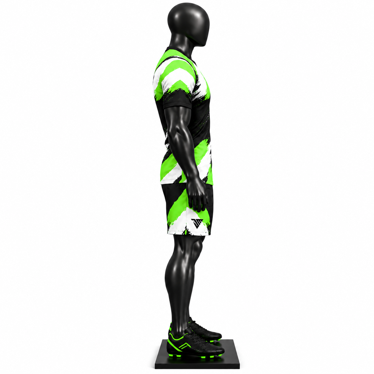 Black Green Brushstroke Football Kit - Image 3