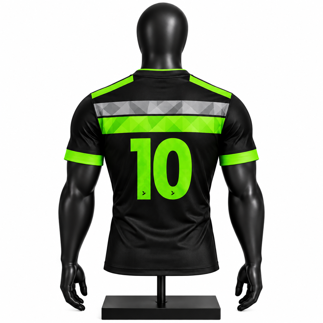 Custom Black Green Football Jersey | Personalized Soccer Team Jersey with Name & Number - Image 2