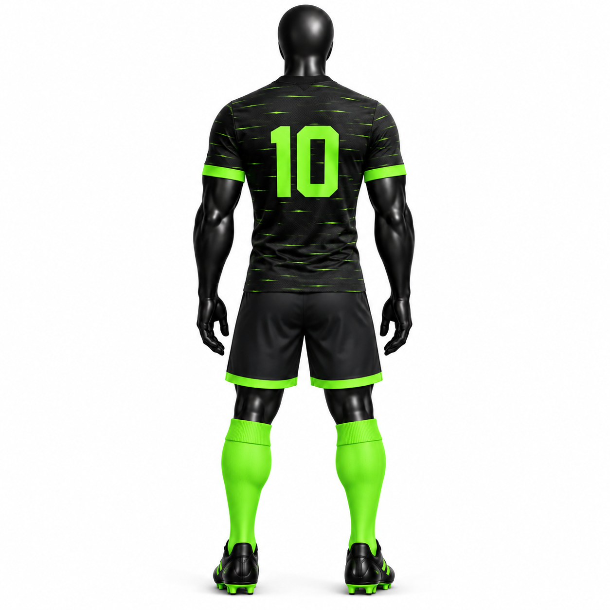 Black Neon Green Streak Football Kit - Image 2