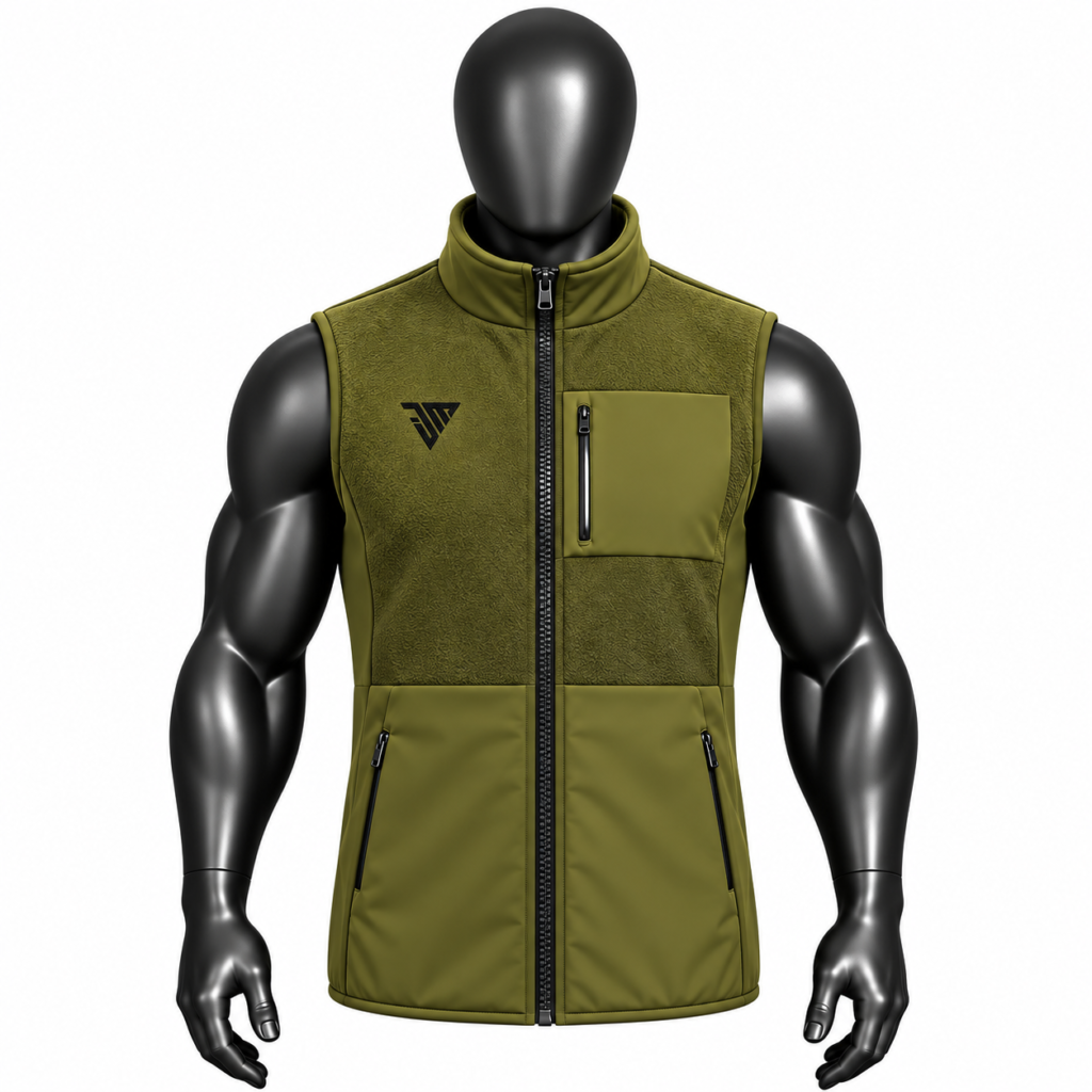Men's Olive Fleece Vest