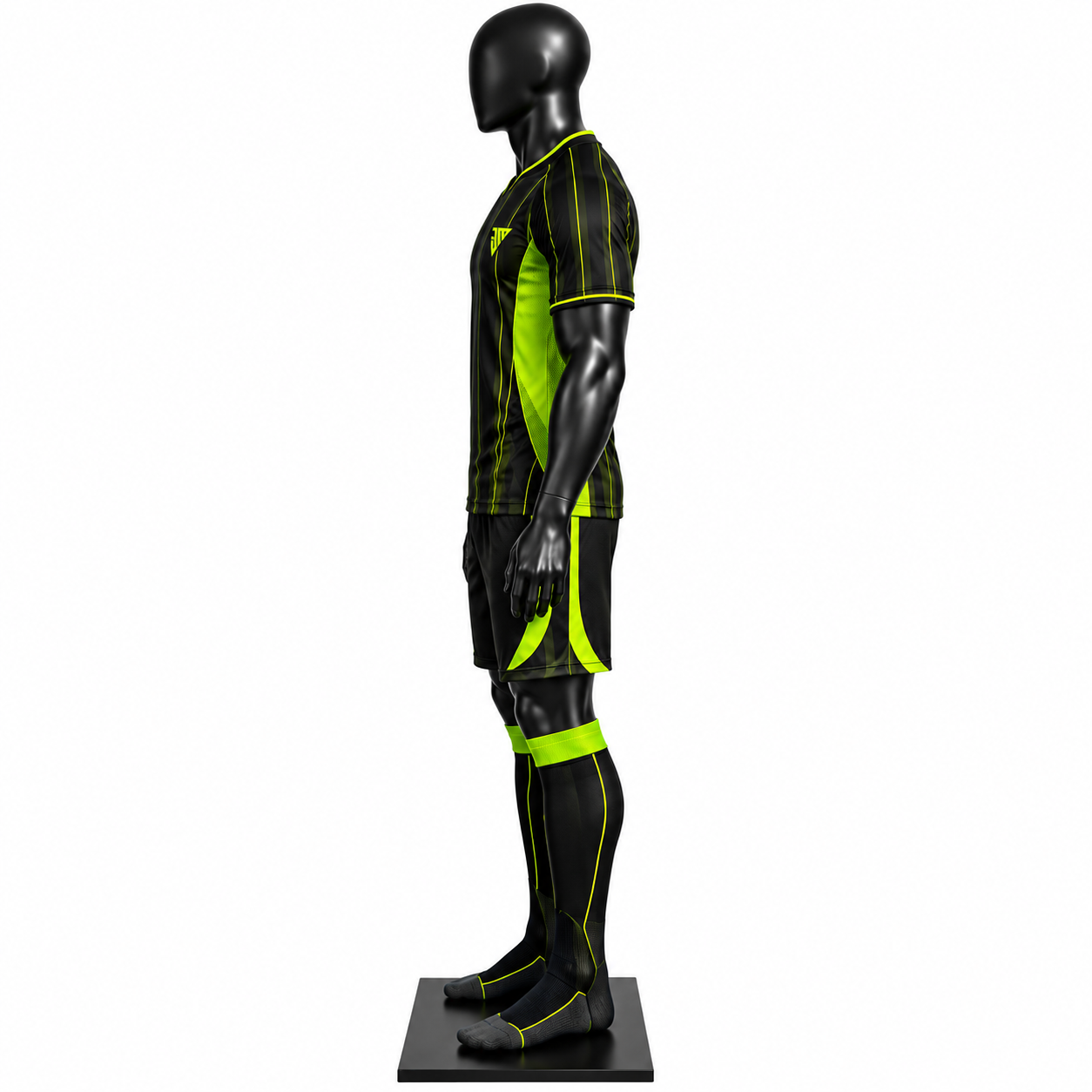 Black Neon Green Football Kit | Custom Soccer Team Jersey Shorts & Socks | Personalized Football Teamwear Manufacturer - Image 3
