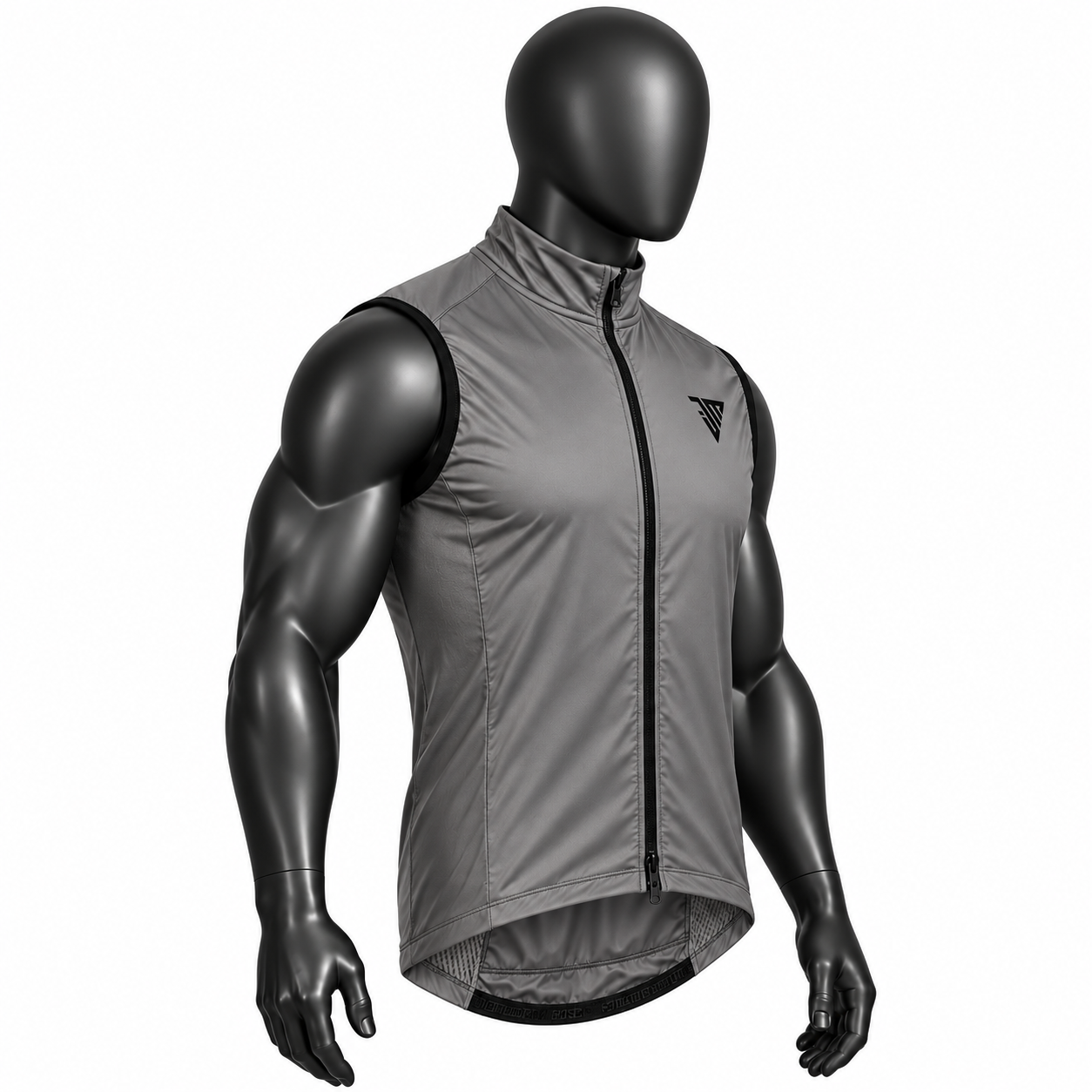 Men's Grey Cycling Vest – Windproof Lightweight Running Gilet - Image 3