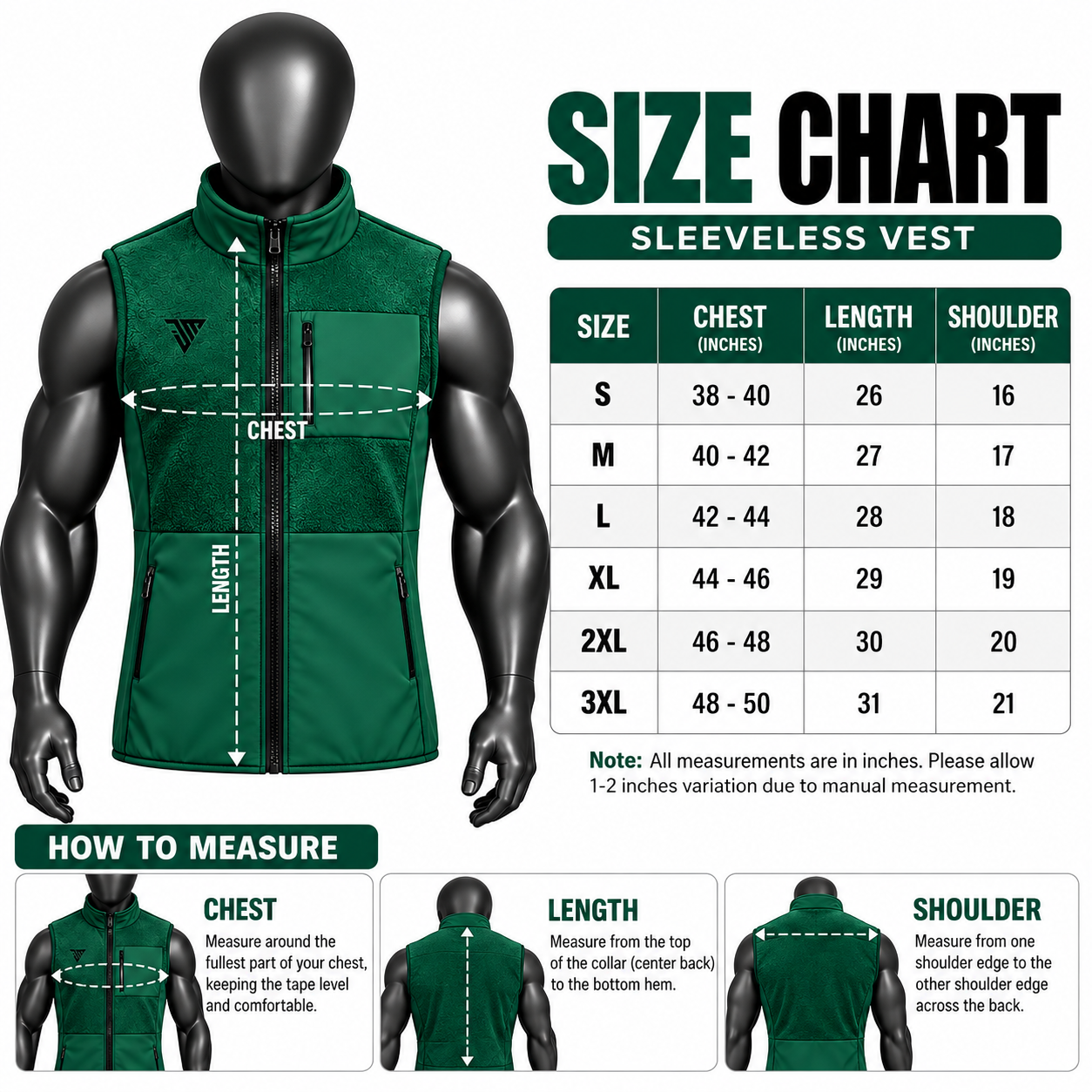 Men's Green Fleece Vest – Hybrid Softshell Athletic Bodywarmer - Image 5
