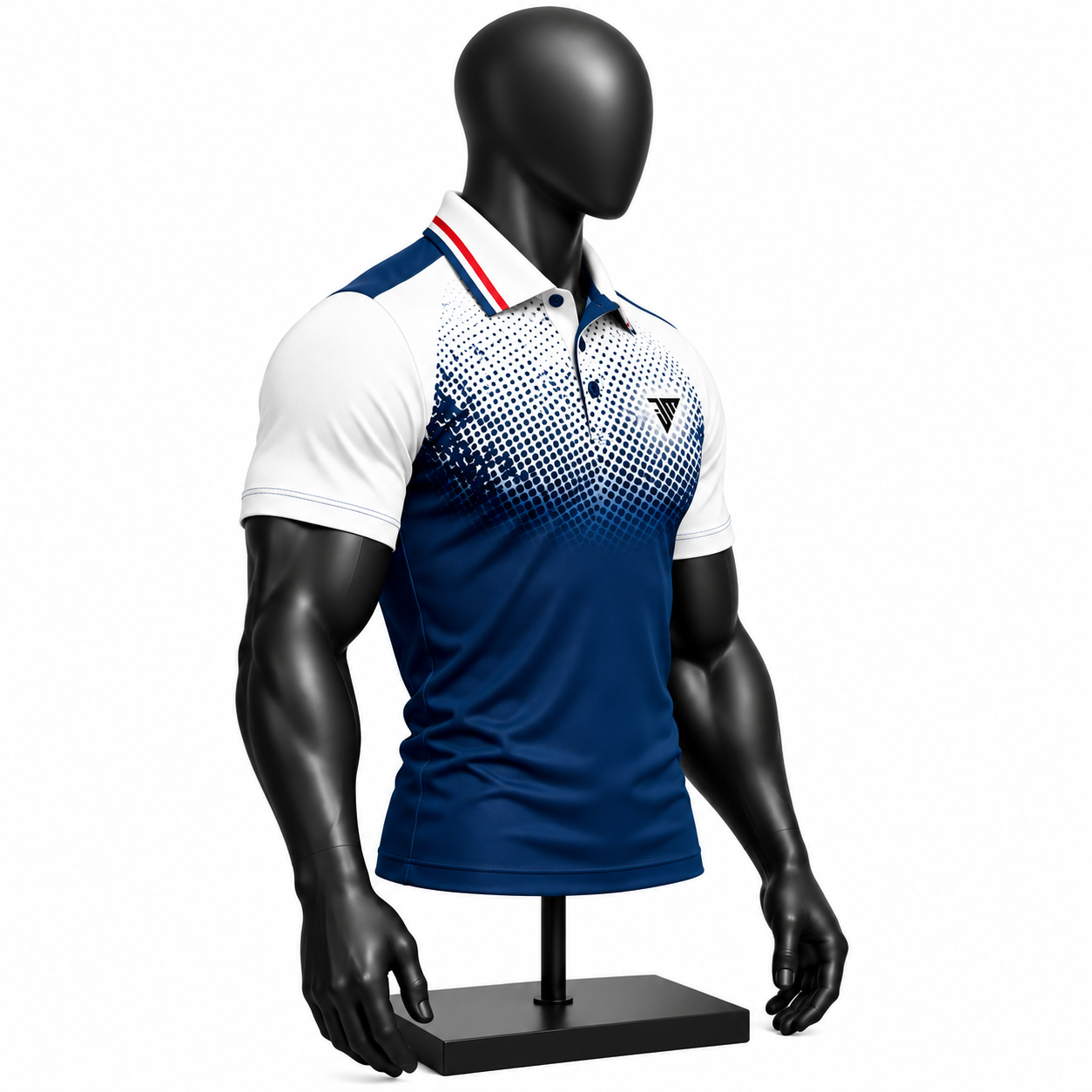 Custom Sublimated Team Sports Polo – Navy Dot Gradient Athletic Shirt - Image 3