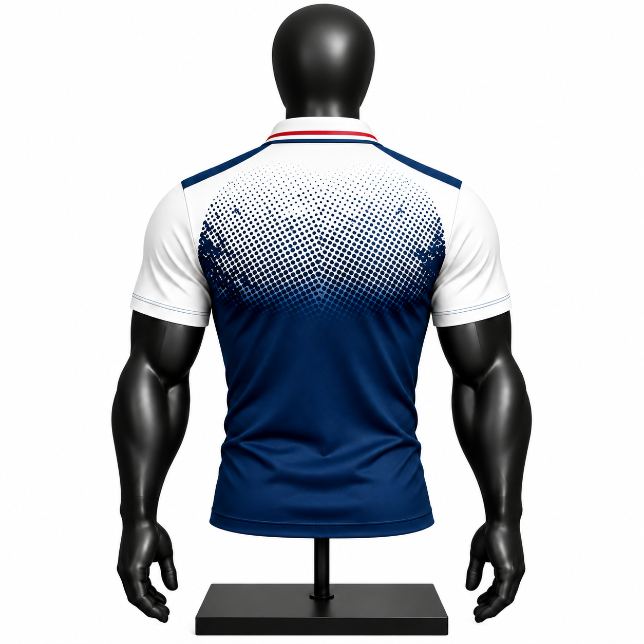 Custom Sublimated Team Sports Polo – Navy Dot Gradient Athletic Shirt - Image 2