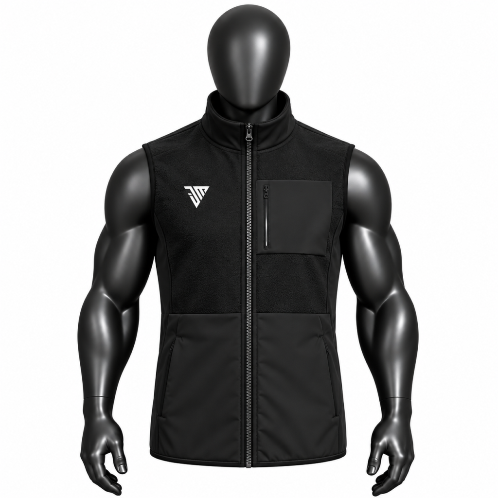 Men's Black Fleece Vest