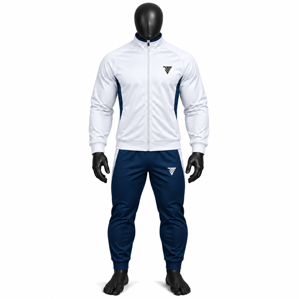 Men's White Navy Tracksuit